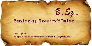 Beniczky Szemirámisz névjegykártya