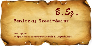 Beniczky Szemirámisz névjegykártya